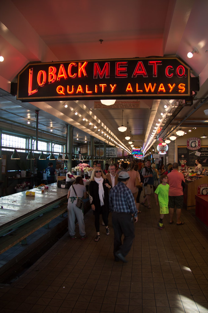 Meat sign at Pike Place Market