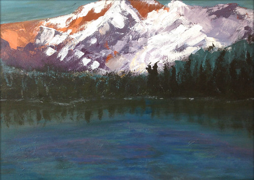montain view painting sexy rock solid lake louise thomas michel quebec canada voyeur landscape white blue celeb