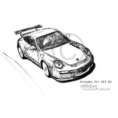 Porsche 911 GT3 RS #cardrawing #Pencildrawing by www.autozeichnungen.net