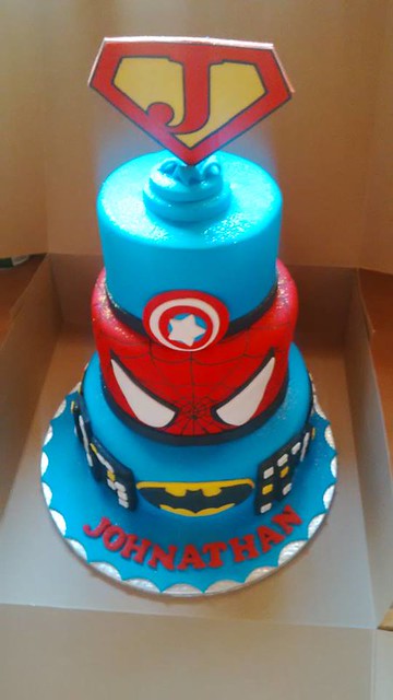 Super Hero Themed Cake by Kayla Boylan of Kayla's Bake's