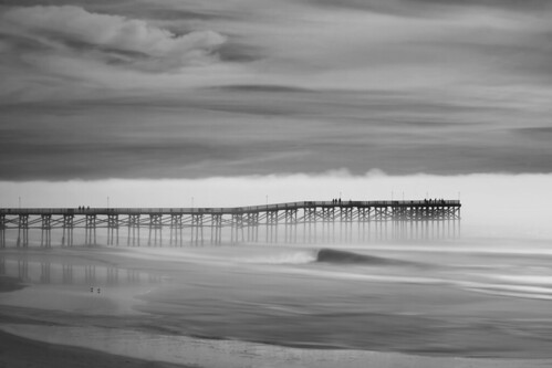 blackandwhite pier coast sky clouds water sea seascape pacific ocean sandiego pacificbeach beach sand california