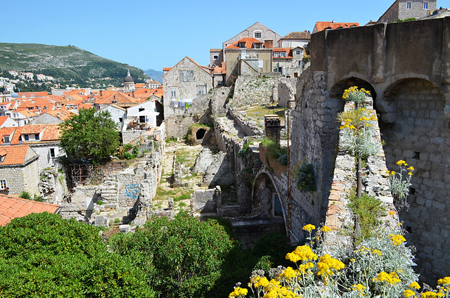 Damaged walls, old town, Dubrovnik, Croatia
