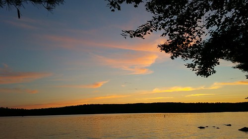 sunset lake little maine sebago