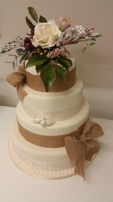 The Rustic Wedding Cake by Yvonne O'Neill at Yellow Butterfly Cake Designs
