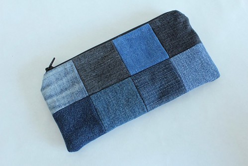 Upcycled Patchwork Zipper Pouch on Etsy