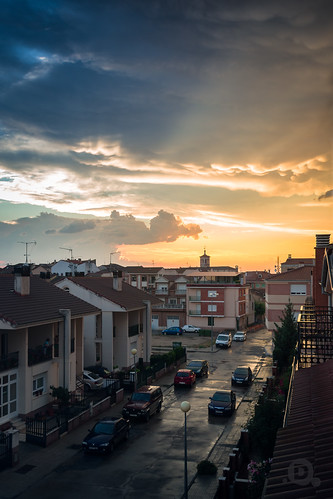 street light sunset storm cars church rain clouds spain village segovia castilla cantalejo tamron1024mm pentaxk5