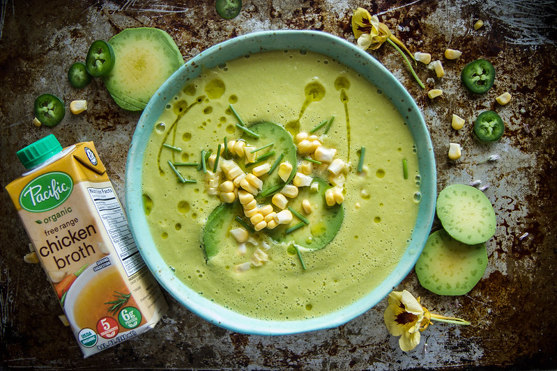 Spicy Corn and Avocado Soup