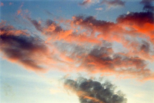 pink blue sunset sky cloud film