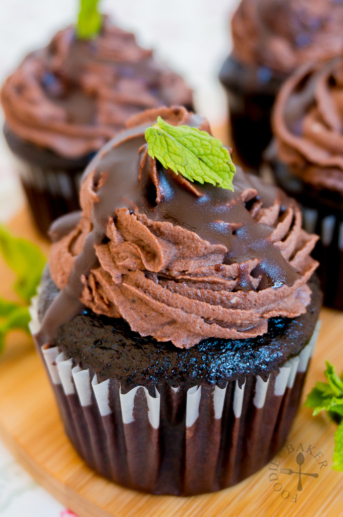 Devil's Food Cupcakes with Fresh Mint Chocolate Frosting