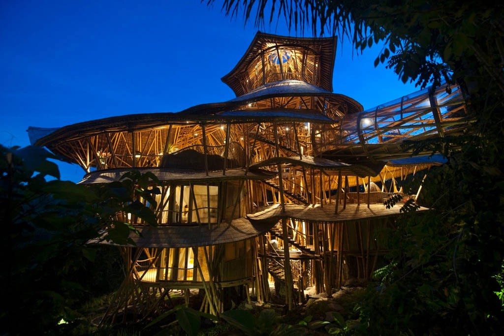What could be more eco-friendly than staying in a house made of bamboo 