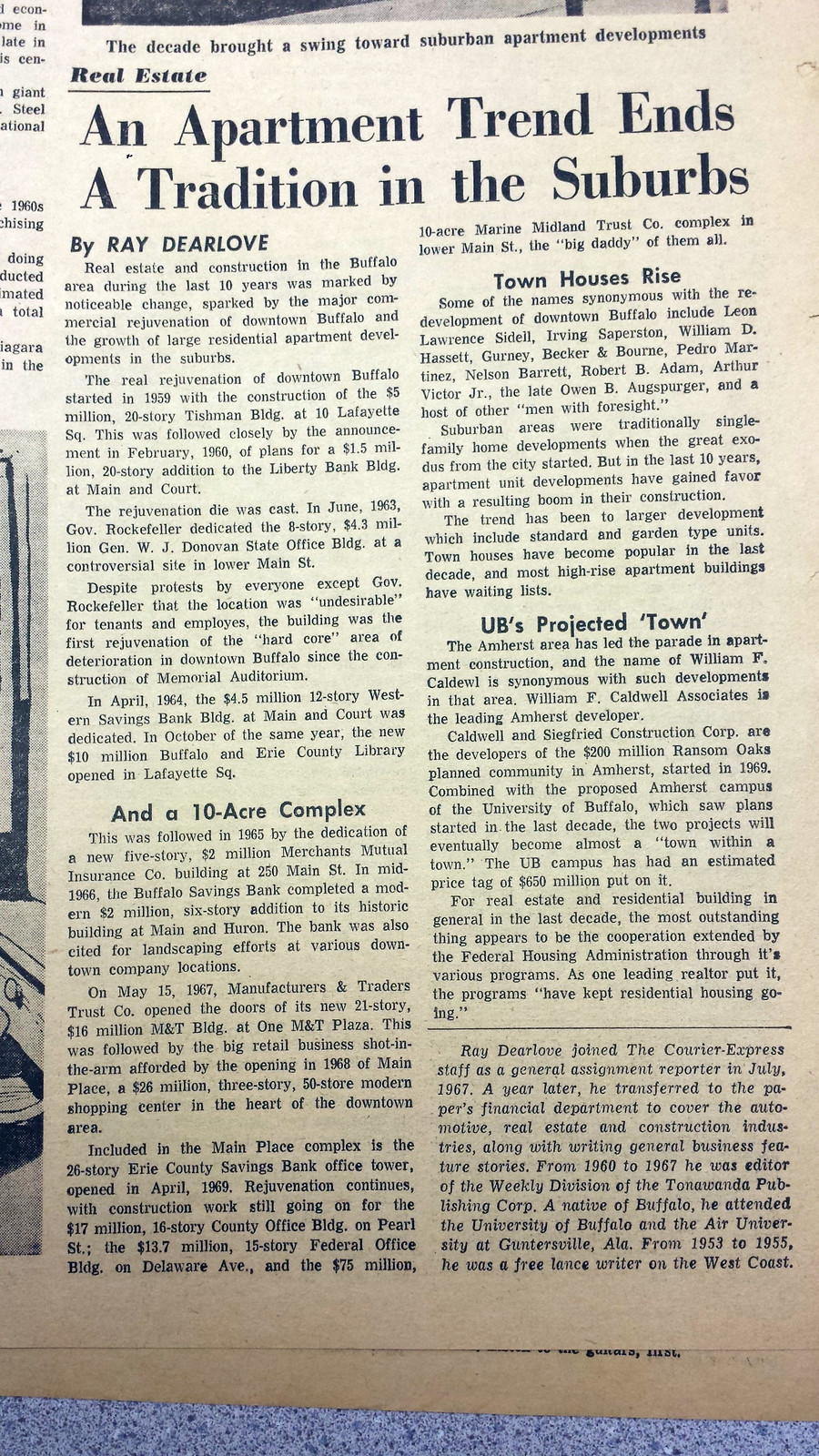 Buffalo Courier Express Dec 1969