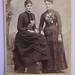 MOTHER DAUGHTER CATSKILL NY Antique Cabinet Photo Victorian Flowers Beads Dress-1