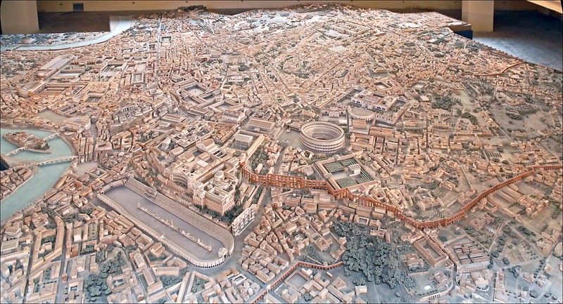 La maquette de Rome à l'époque de Constantin (musée de la civilisation romaine, Rome)