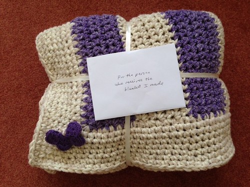 1075 'Lavender and Purls' made and donated by Anne Wright. Thank you.