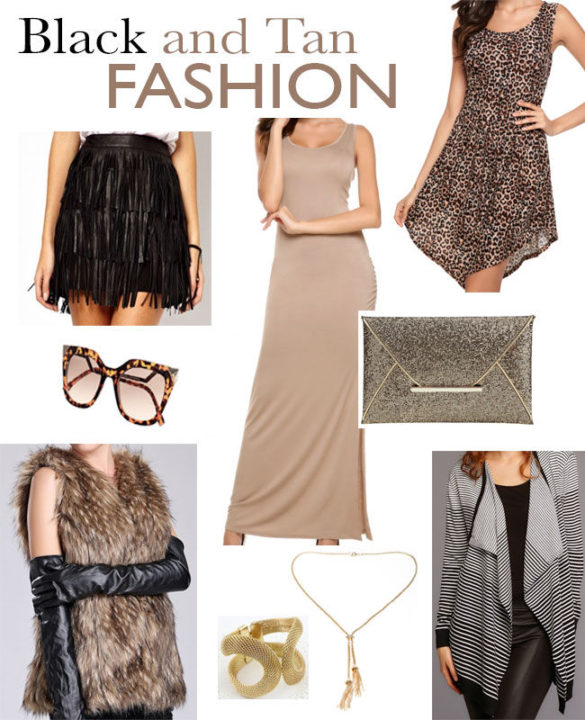 Black and Tan Fashion with Dressin.com - CurlyCraftyMom.com