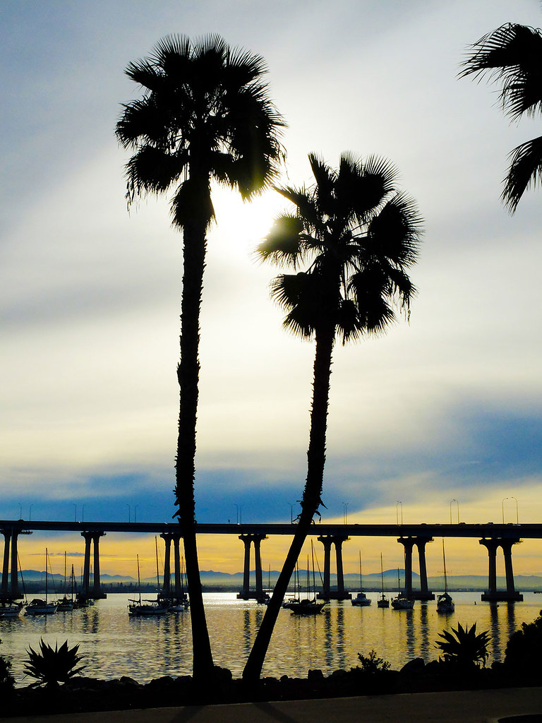 Coronado Bridge et la baie de San Diego en Californie