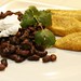 black beans and fried green plantains