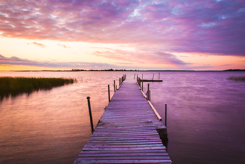 wood sunset orange lake ontario canada water clouds dock purple cloudy dusk horizon lakeofthewoods rainyriver harrishill