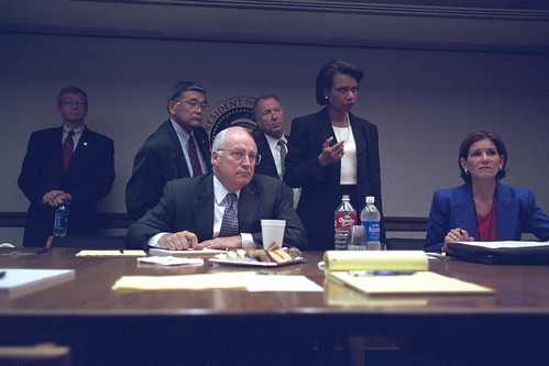 Vice President Cheney with Senior Staff in the President's Emergency Operations Center (PEOC)