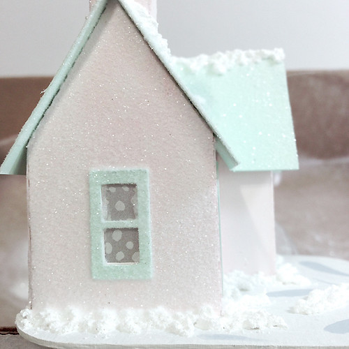 How to: decorate a putz house with snow and glitter / AllThingsPaper.net