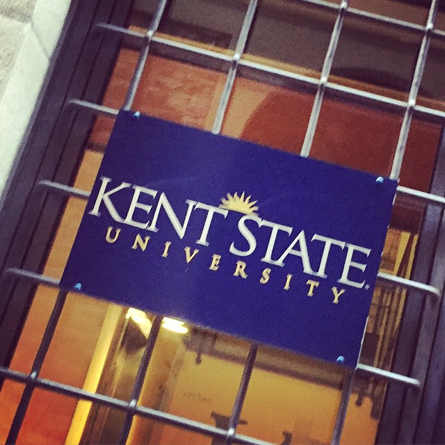 Randomly walking down an alley in #Florence and found this sign for #KentState! #Ohio #travel #remoteyear #Italy