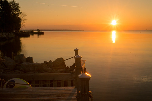 lake sunrise dock michigan lakehuron 2015 easttawas