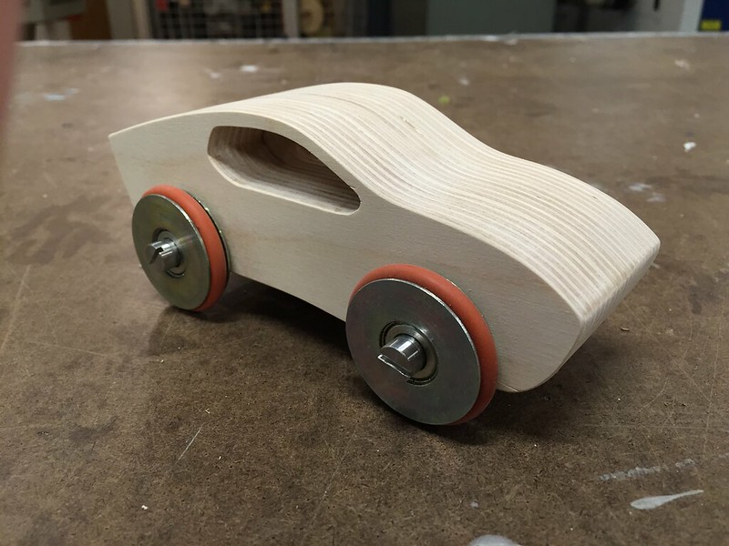 CNC'd Toy Car with Steel Wheels