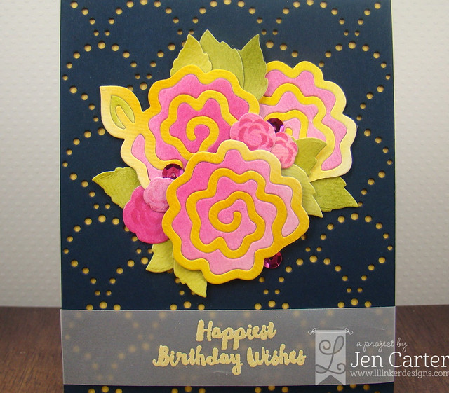 Jen Carter Navy Quilted Flowers Bday Closeup 1.7