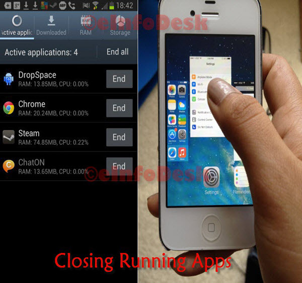 Closing Background Running Applications of Mobile Phone