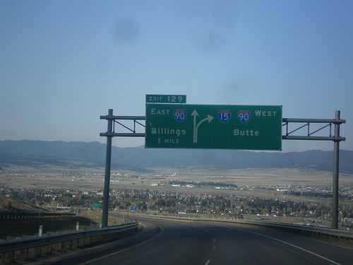 sign montana butte intersection i90 overhead i15 biggreensign freewayjunction
