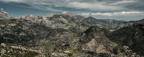 sky panorama mountains rock clouds landscape spain vegetation mallorca mediterraneansea serradetramuntana