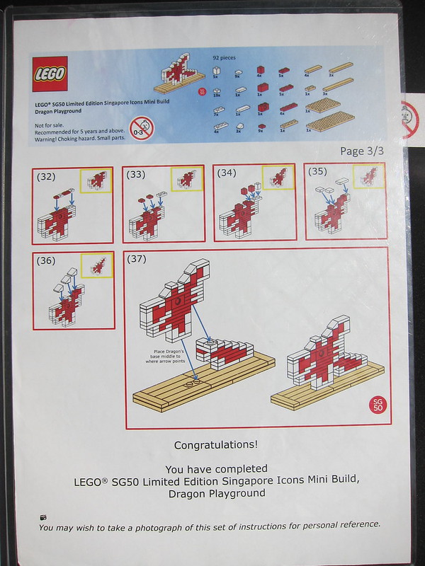 LEGO SG50 Limited Edition Singapore Icons Mini Build - Dragon Playground - Instructions - 3 of 3