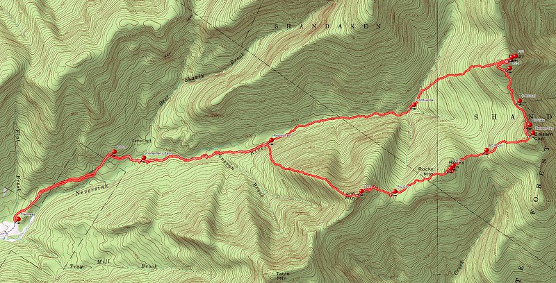 Delorme Topo Map showing our day's gps track