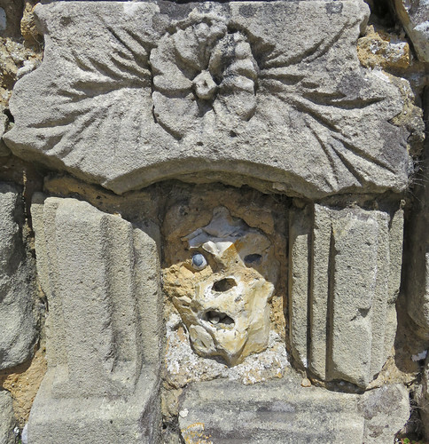 A skull found in the wall of the chapel at Cap Fagnet on the Normandy Coast of France