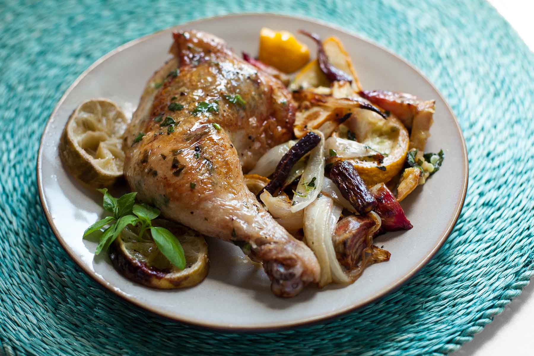 Basil Lime Chicken with Roasted Vegetables | acalculatedwhisk.com