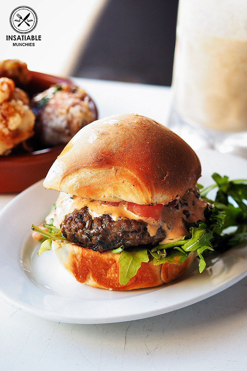 Review of Milk Bar by Cafe is by Sydney Food Blog Insatiable Munchies: Herbed Beef Patty, $14.50