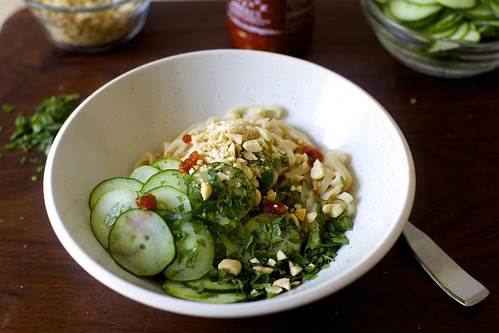 takeout-style sesame noodles with cucumber