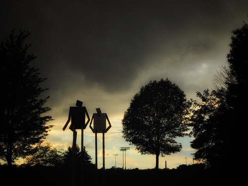 giants sculpture art shadows dusk fredonia sunyfredonia wny