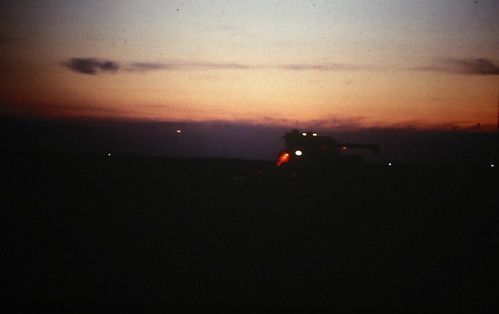 sunset 1974 twilight farm wheat harvest kansas