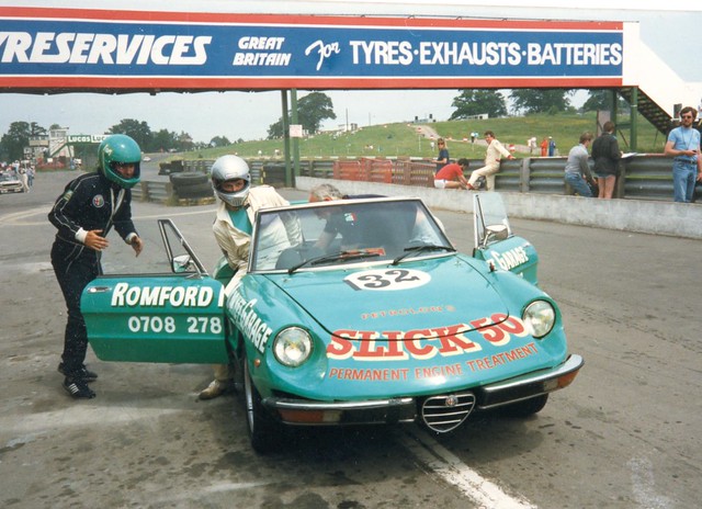 2000 Spiders were a rarity in the Championship – here Ian Jacobs is seen at one of the popular track days we held at Mallory Park.