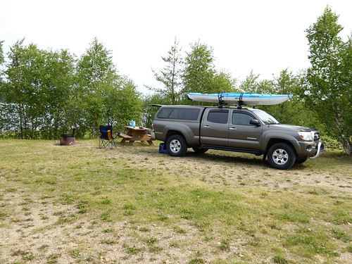 camping canada car truck kayak alberta campsite northbucklake
