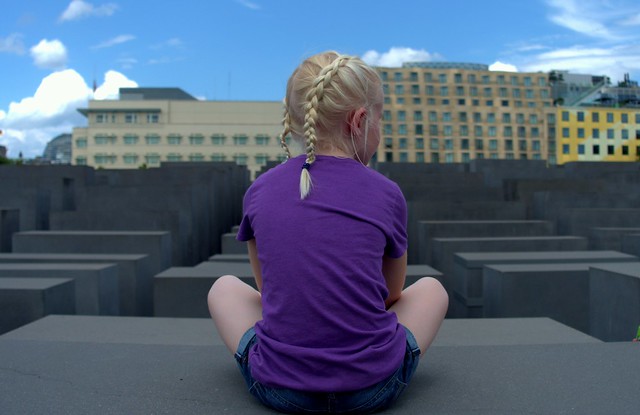 Jeryn at the Holocaust Memorial
