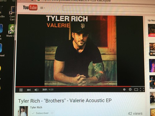 day195: listening to @TylerRichMusic's song "Brothers" on YouTube