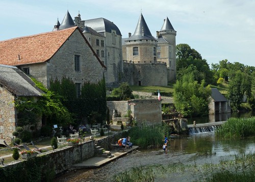 old family trees houses windows france building castle water stone architecture reflections river ancient riverside outdoor steps roofs walls unusual tearoom chateau figures turrets wading weir watercourse manorhouse fatherson charante verteuil verteuilsurcharante conicalroofs
