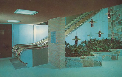 oklahoma vintage restaurant postcard escalator glasshouse vinita