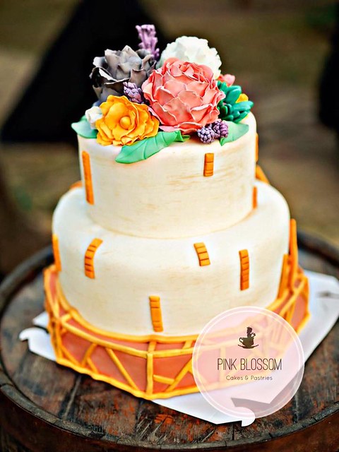 Rustic Flower Cake by Simplymitch Castro of Pink Blossom Cakes & Pastries