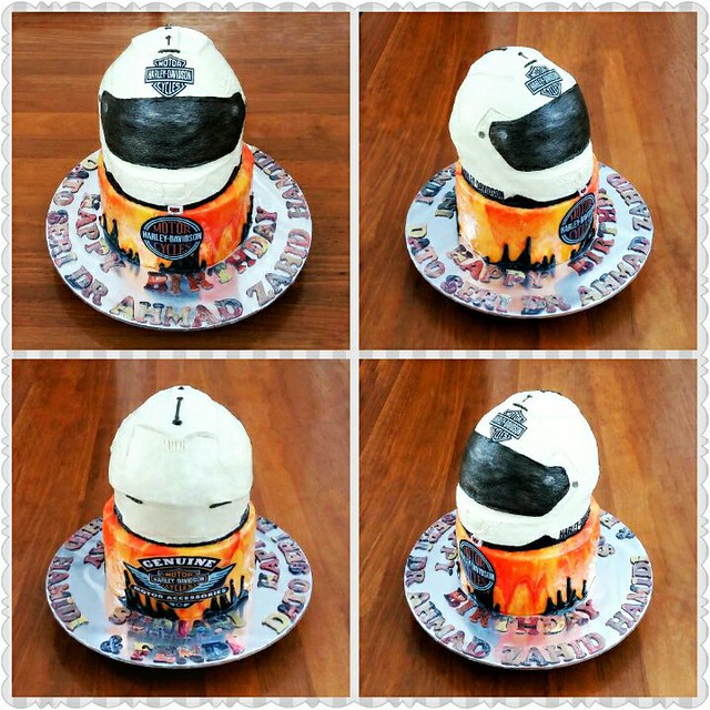 Harley Davidson Helmet Cake by CheYan Razali of Cheyan Cake Company