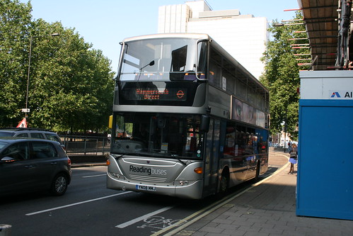 Reading Buses 1111 on Hammersmith-Heathrow Tube Strike Extra, Hammersmith