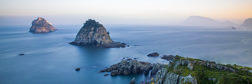 ocean longexposure blue sunset sea panorama seascape water landscape island asia korea busan southkorea 31 oryukdo