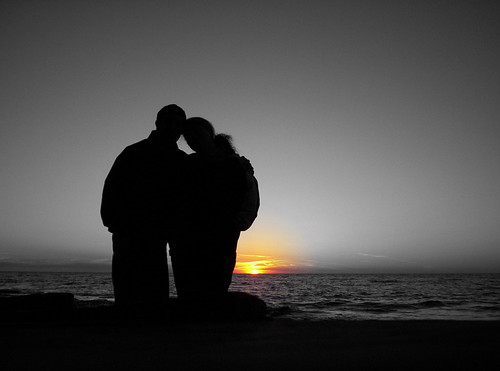 sunset bw lake ontario couple oswego